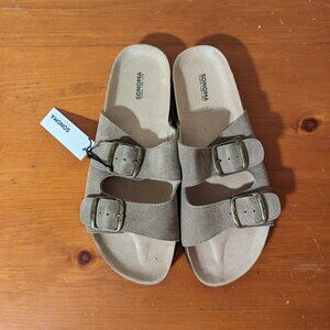 *NWT* Sonoma suede slide Sandals, size 8